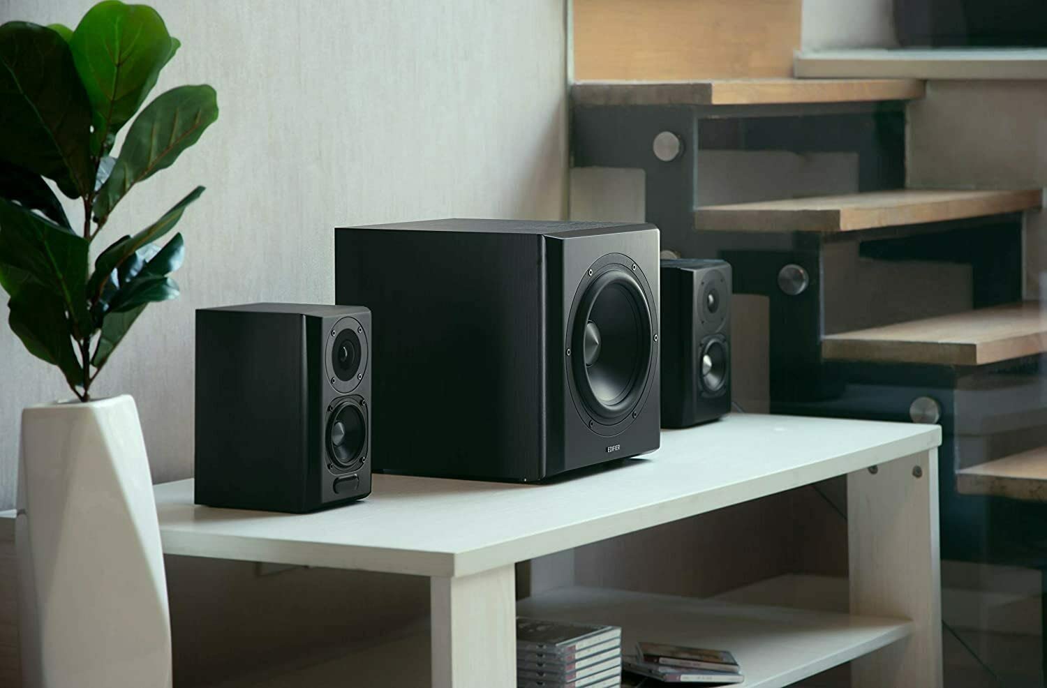 Edifier S351DB 2.1 Channel Bluetooth Speaker System with Subwoofer & Bookshelf Satellite Speakers - Wireless Audio for Home Theater, Gaming & Music Streaming (aptX, Bluetooth 4.1)