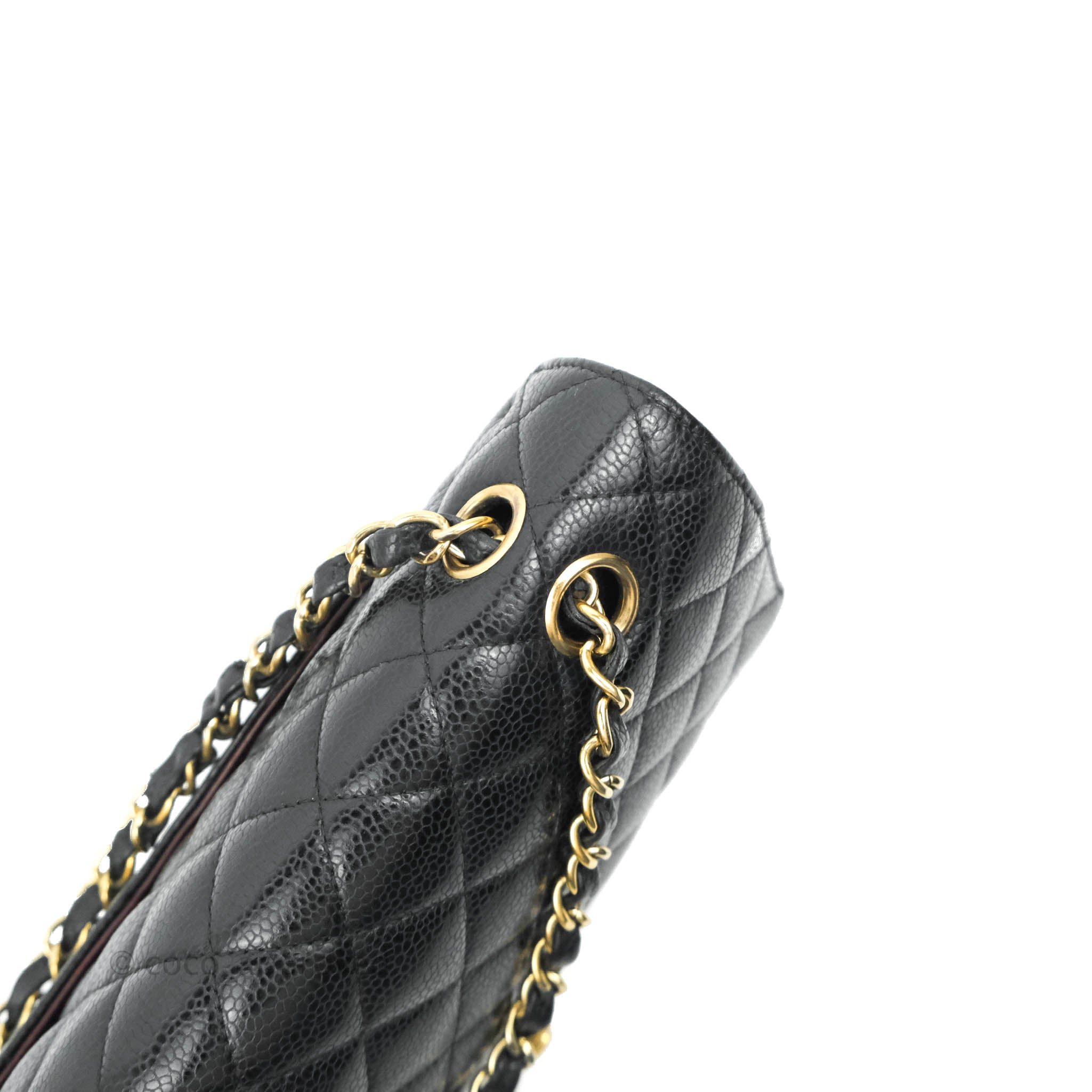 Chanel Classic M/L Medium Double Flap Bag in Black Caviar Leather with Gold Hardware - Luxury Handbag for Women, Perfect for Work, Evening Events & Special Occasions