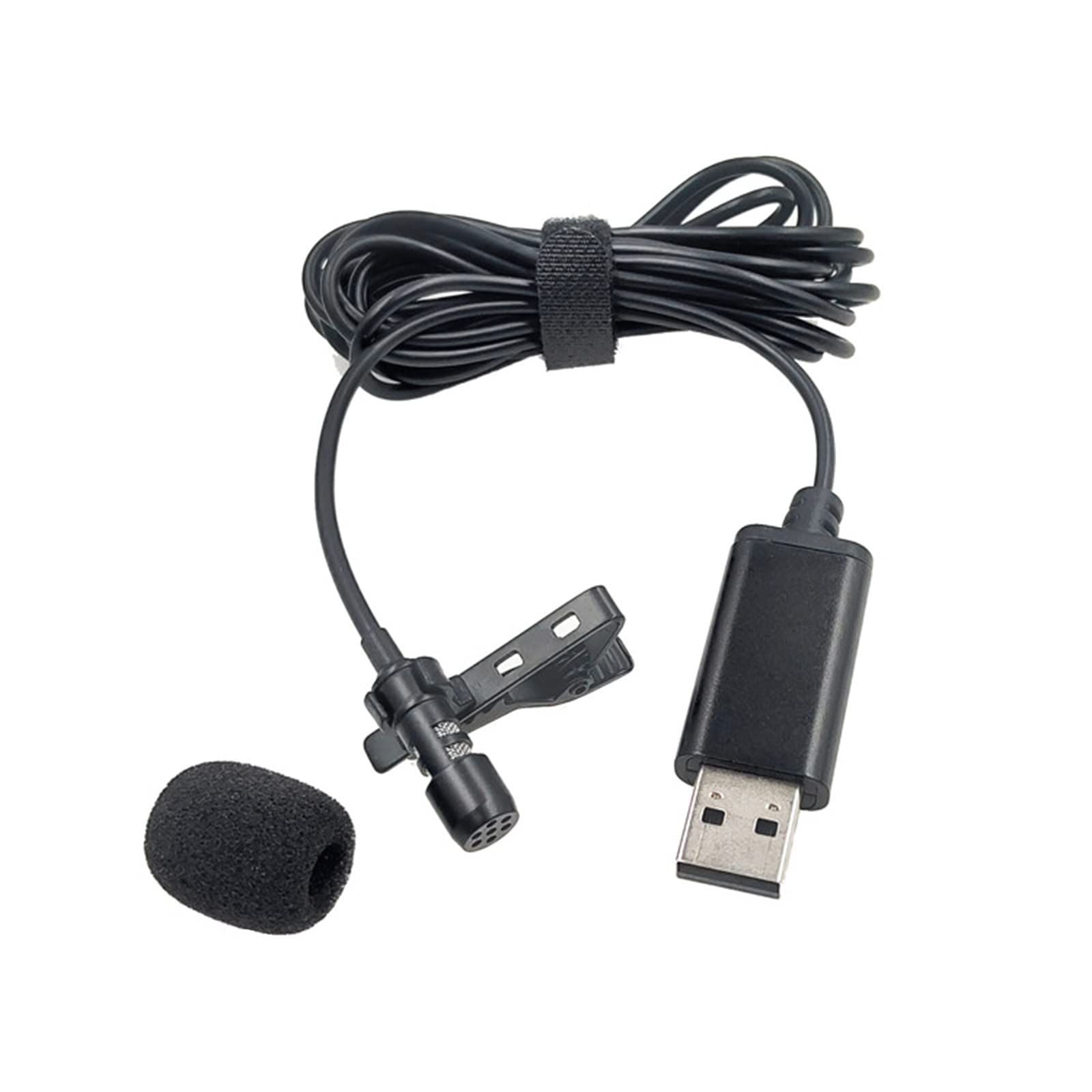 Portable USB Lapel Microphone for Laptop & PC - Clip-On External Mic for Podcasting, Streaming, Video Conferencing & Online Classes