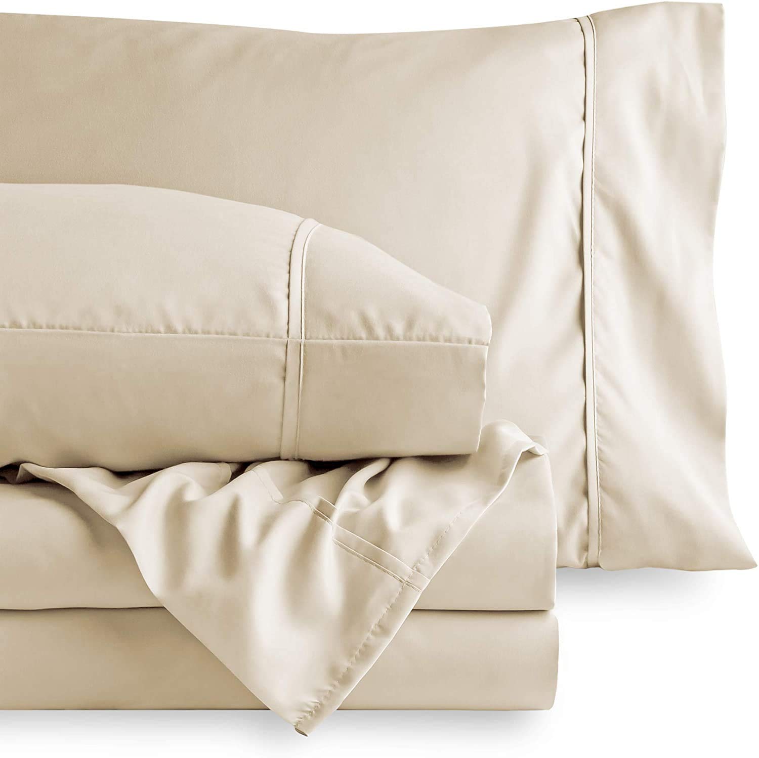 600 Thread Count Percale Cotton Sheets for California King Size Bed - Ultra Soft & Breathable Deep Pocket Bed Sheet Set - Perfect for Hot Sleepers & All-Season Comfort - Ideal for Master Bedrooms & Luxury Hotels