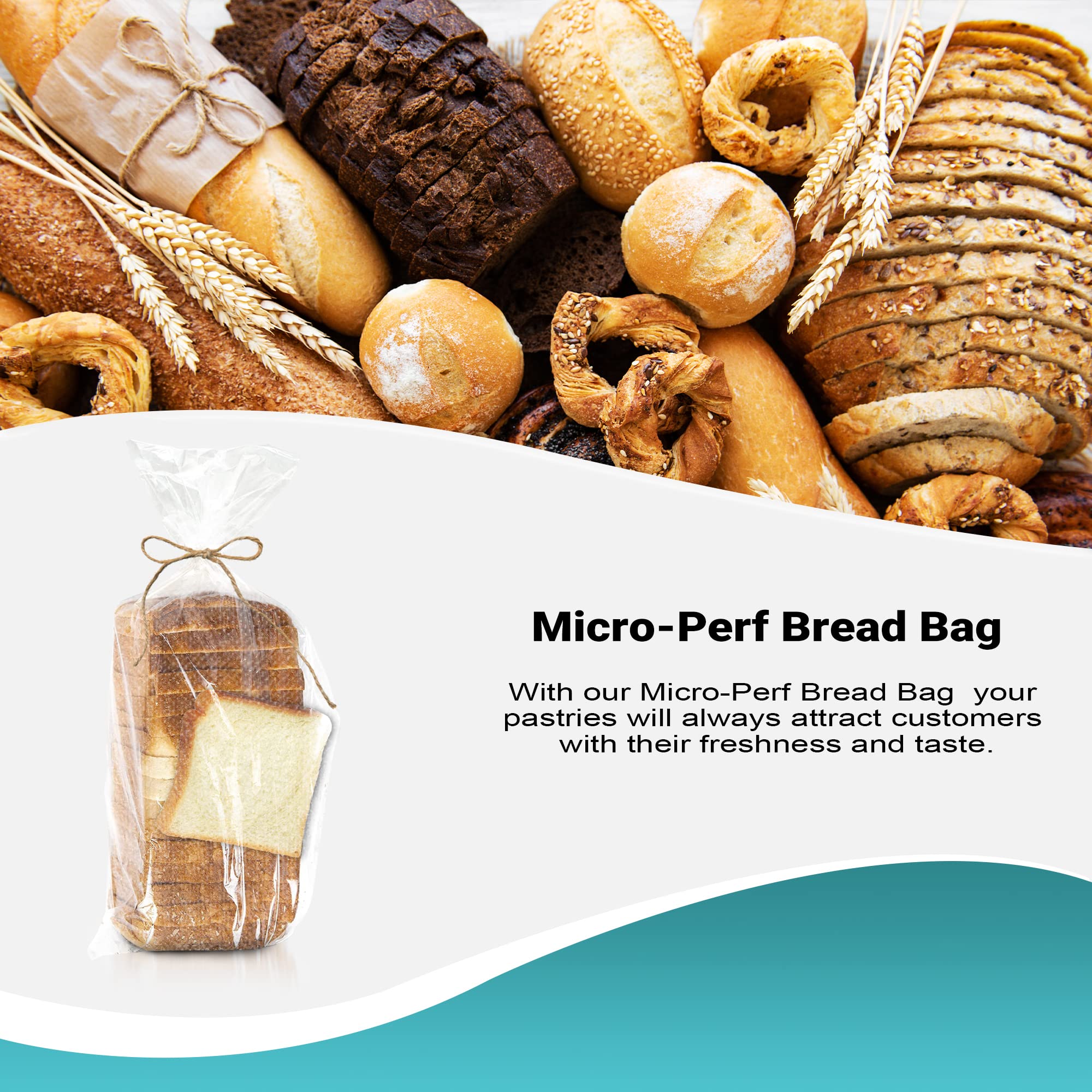 1000 Pack Clear Polypropylene Bread Bags 11x20 Inches - Ultra Thin 1 Mil Micro-Perf Design for Fresh Crusty Bread | Perfect for Home Baking, Bakeries & Food Businesses | Keep Bread Fresh Longer