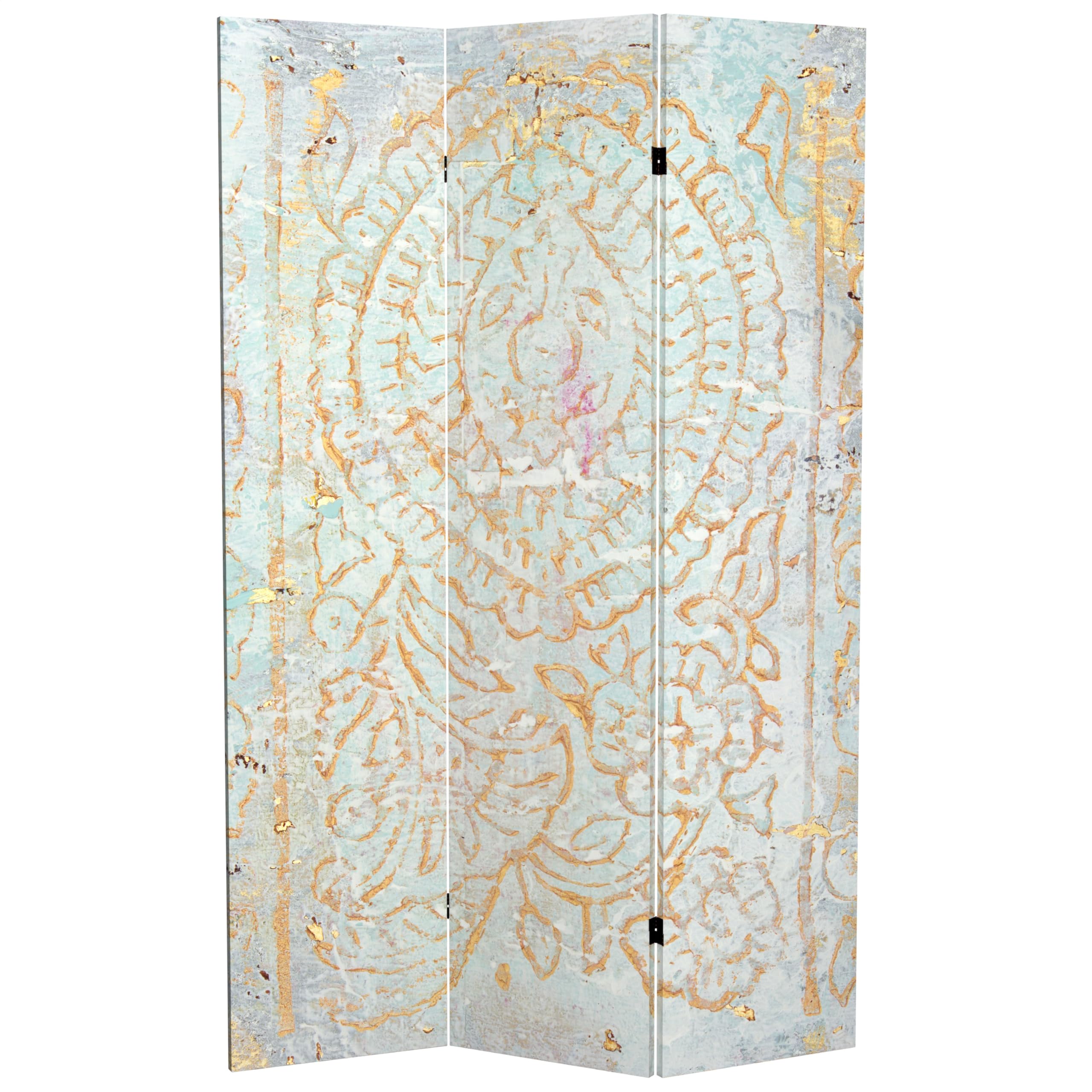 6 ft Tall Red Lantern Luminous Shadows Canvas Room Divider - Mind's Eye Art Screen for Home Decor, Office Partition & Asian-Themed Events