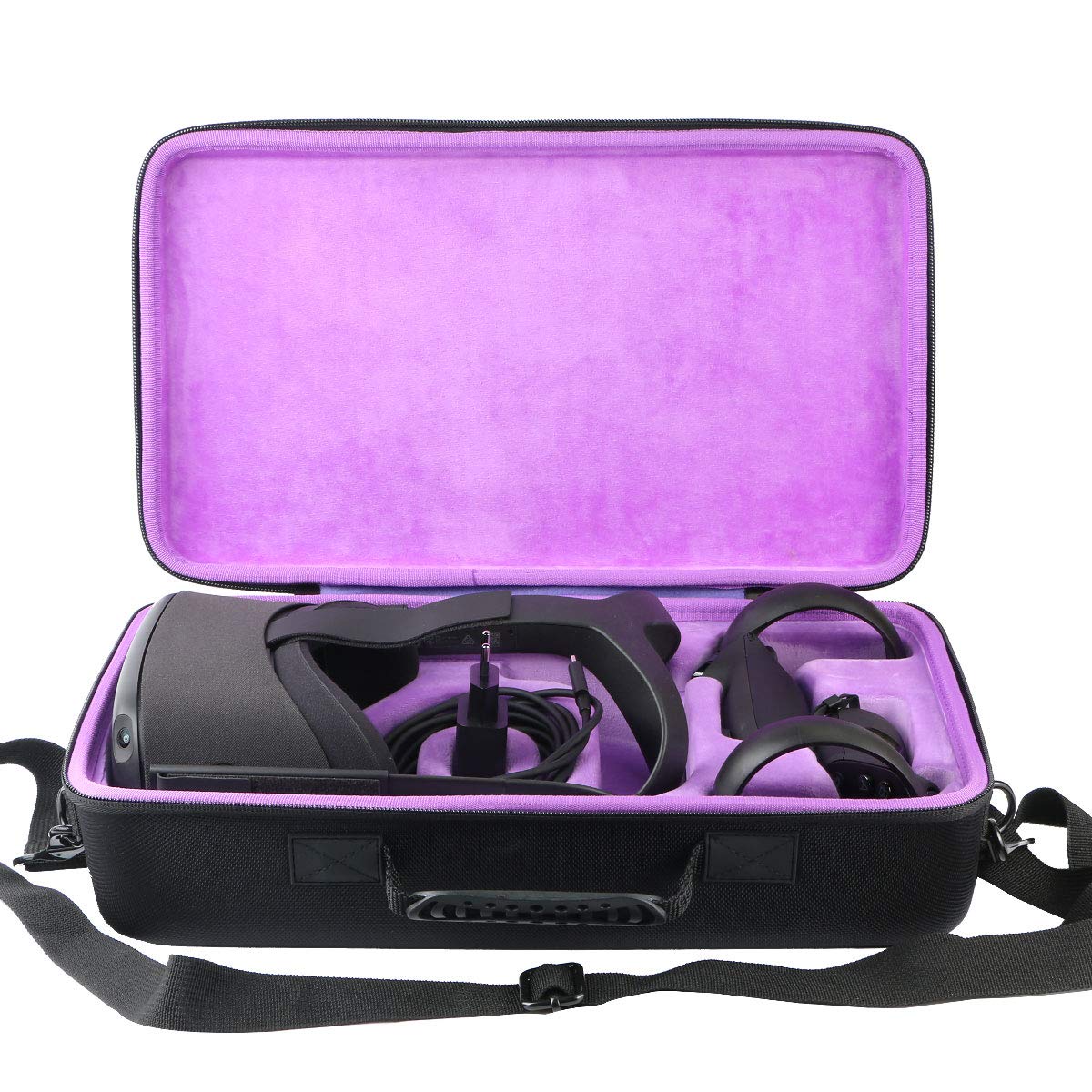 Meta Oculus Quest 2 VR Hard Travel Carrying Case - Protective Storage for Virtual Reality Headset & Accessories (Purple Interior) | Perfect for Gaming, Travel & Safe Storage