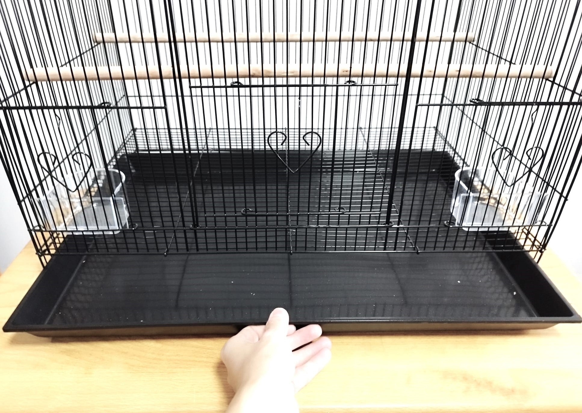 DAYANG 601 Large Bird Cage 60x42x41 Inches - Black Metal Aviary for Parrots, Cockatiels & Small Birds - Perfect for Home, Office or Outdoor Use