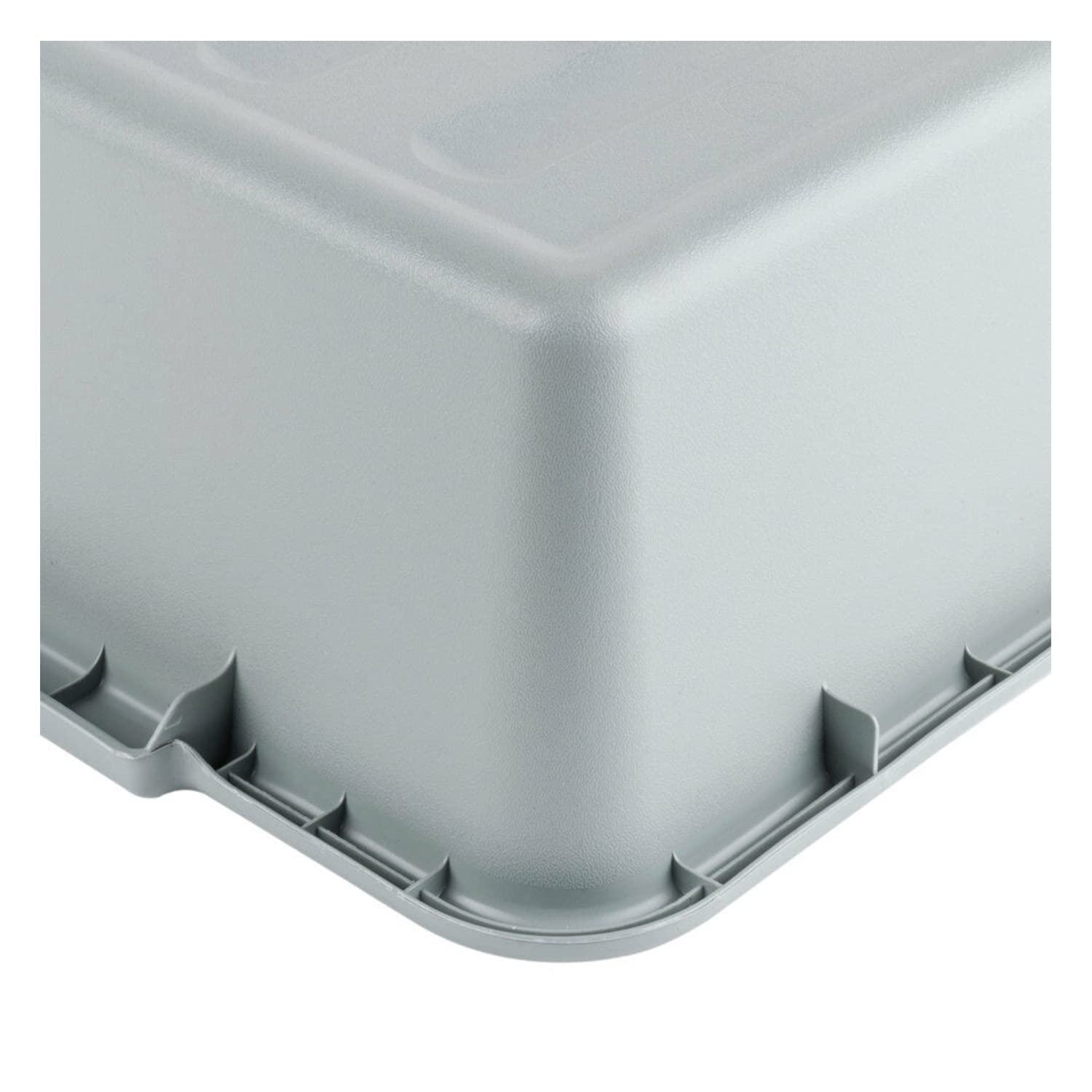 6-Pack Grey Plastic Bus Tubs with Lids - 20