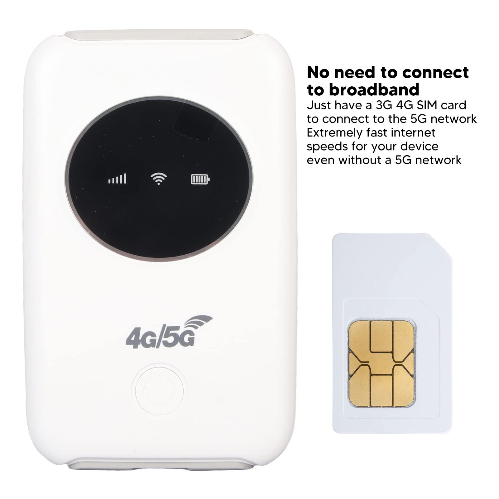Jectse 4G LTE USB WiFi Modem - Unlocked 5G Portable 4G Router with SIM Card Slot, 300Mbps High Speed for 10 Devices, 3200mAh Built-in Battery Mini WiFi Hotspot - Perfect for Travel, Business & Remote Work