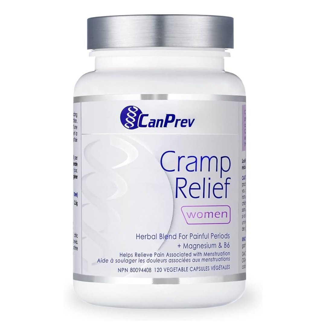 Canprev Cramp Relief for Women - 120 Vegan Capsules - Natural Menstrual Pain Relief & PMS Support - Perfect for Period Cramps & Hormonal Balance