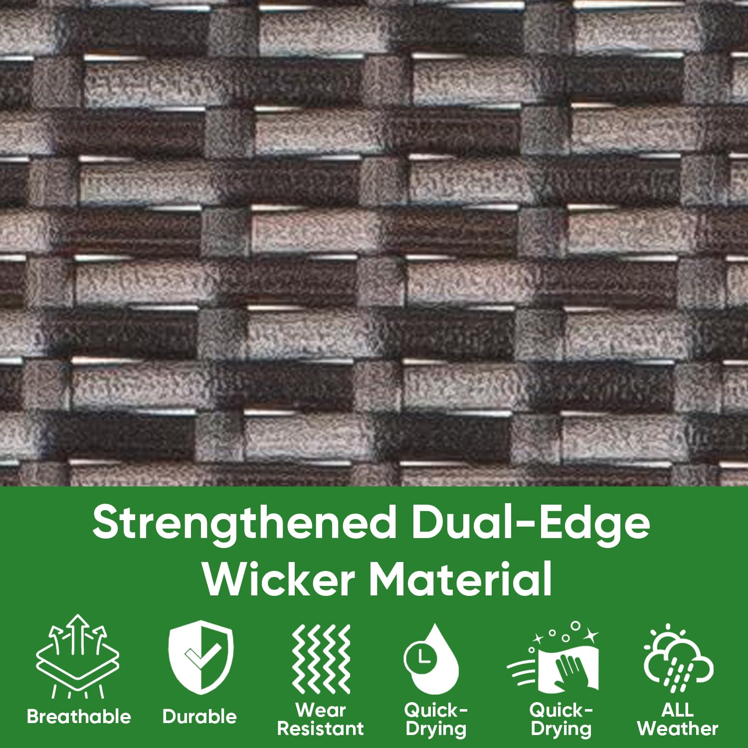 4-Piece Brown Outdoor Wicker Patio Dining Chairs Set with Padded Cushions - High Back Rattan Club Chairs with Deep Seating (350lbs Capacity) - Perfect for Garden, Poolside, Porch & Backyard Relaxation