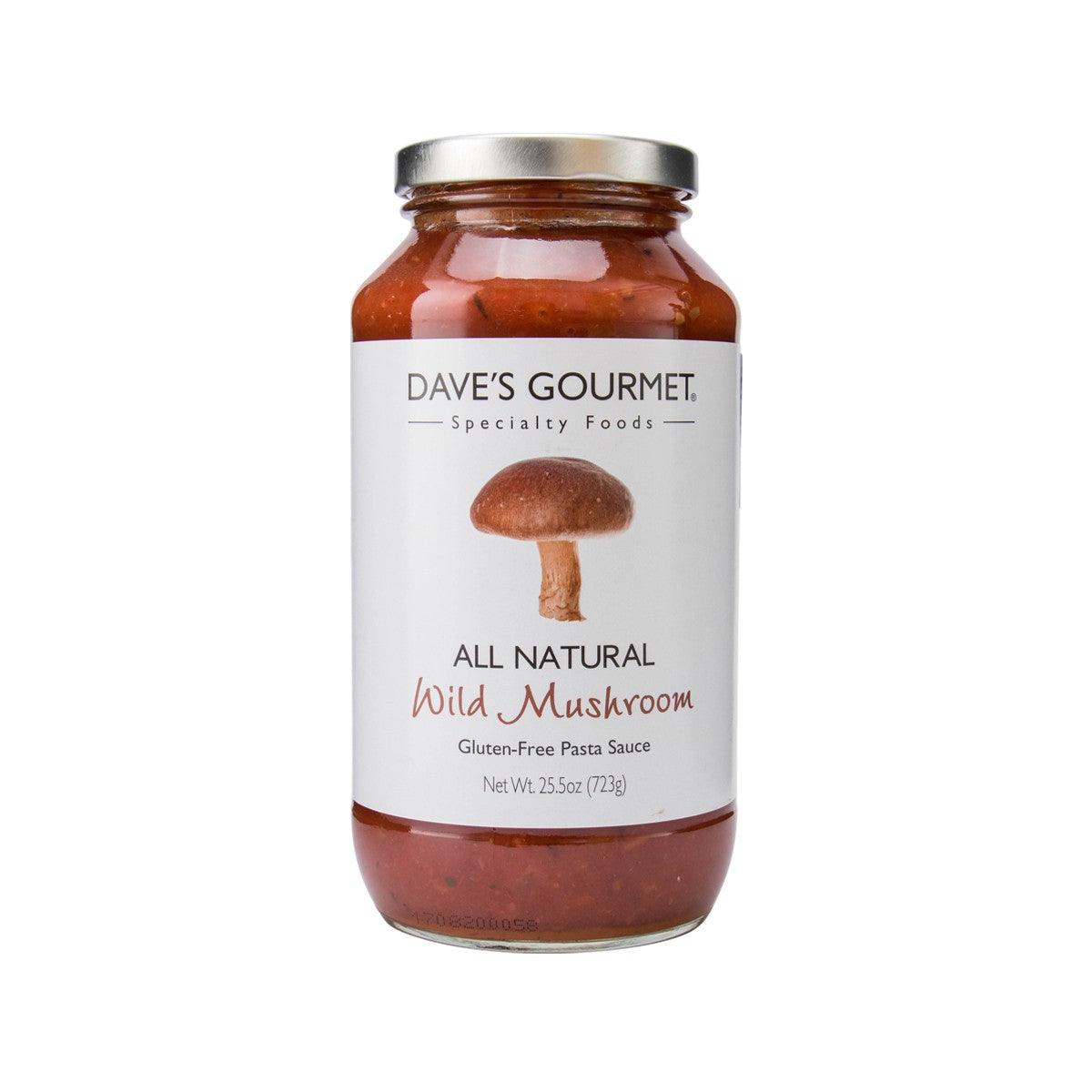 DAVE'S GOURMET Wild Mushroom Pasta Sauce - Premium Italian Style (24oz, 680g) - Perfect for Spaghetti, Lasagna & Gourmet Italian Dinners