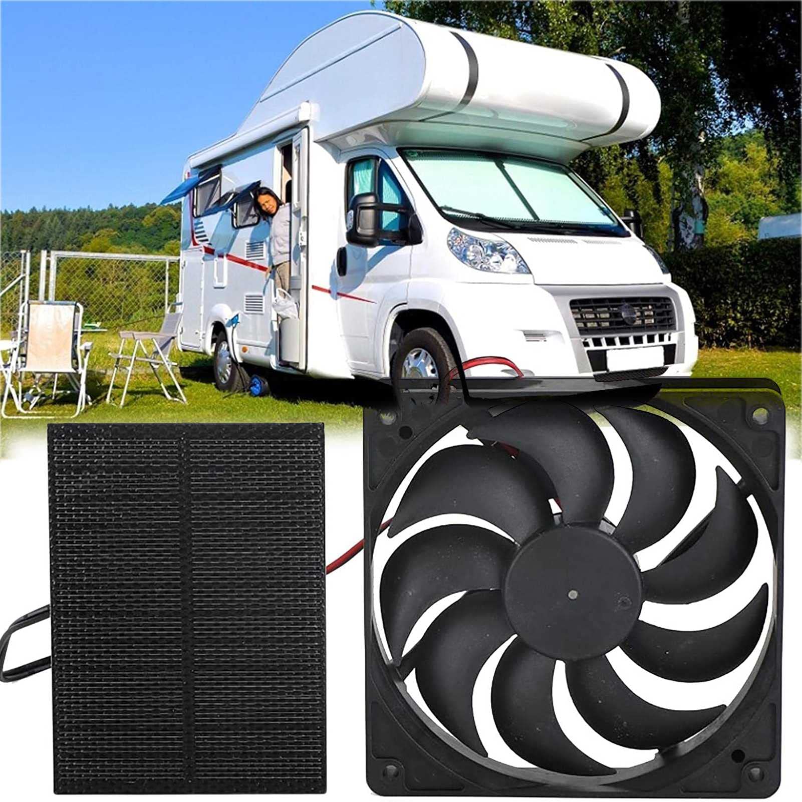 5W USB Solar Powered Mini Portable Fan - Outdoor Cooling Fan with Free Solar Energy - Perfect for Chicken Coops, Greenhouses, Sheds, Barns & Attic Ventilation - Ideal for Camping, Hiking & Off-Grid Living