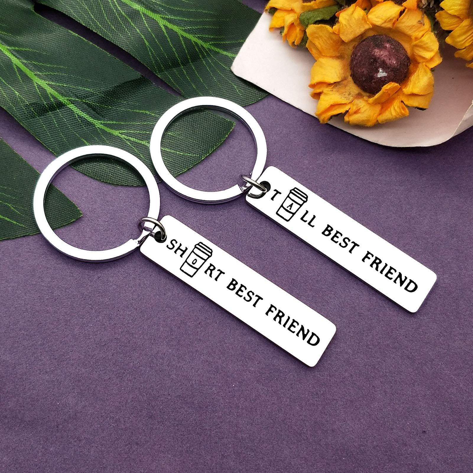 Best Friend Jewelry Keychain Set of 2 - Cute Coffee Lover Gifts for Women & Men - Sister Friendship Keyring for Birthday, Graduation - Perfect for Bestie, Couple & BFF Gifts (Ideal for Coffee Dates, Office Decor & Everyday Carry)