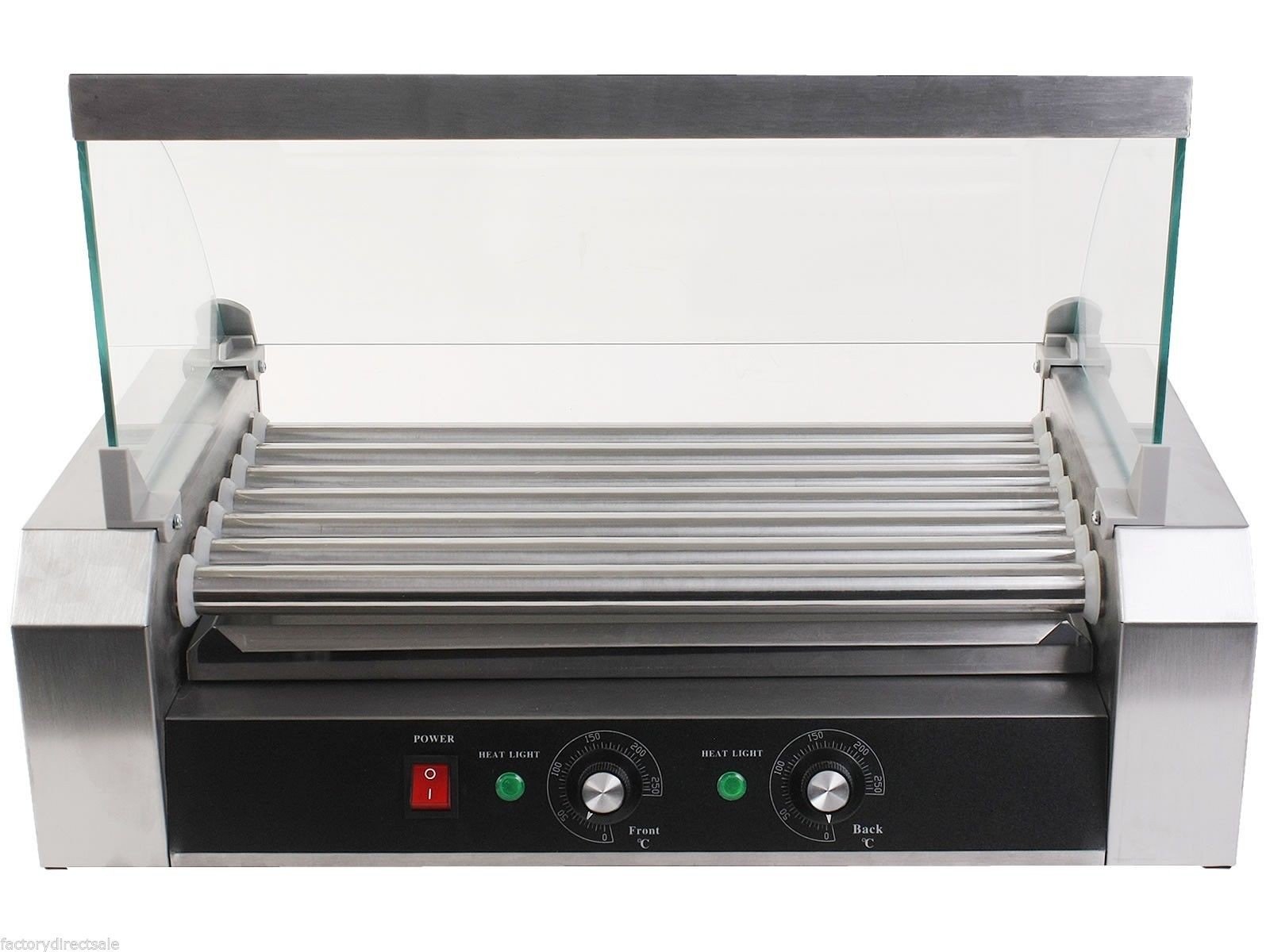 Commercial 30 Hot Dog 11 Roller Grill Cooker Machine - Stainless Steel Hot Dog Roller for Restaurants, Food Trucks & Home Use - Perfect for Parties, Carnivals & Snack Bars