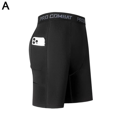 Men's Compression Shorts - Gym Workout & Sports Base Layer Tights for Running, Training & Active Wear
