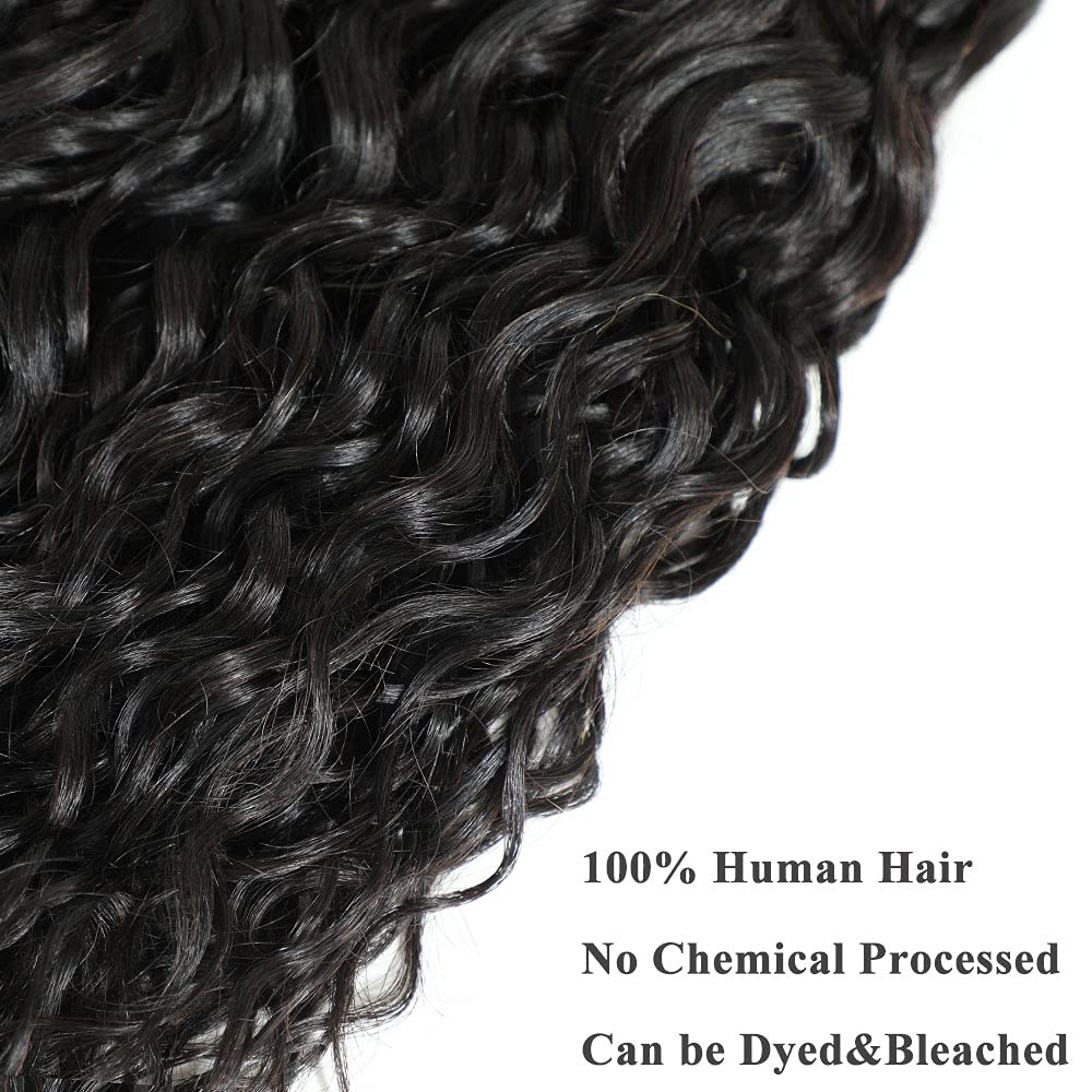 100% Unprocessed Brazilian Virgin Remy Human Hair Bundles - Water Wave 4 Bundles (18 20 22 24 Inch) | Natural Black Color Hair Extensions for Black Women | Perfect for Protective Styles, Weaves & Everyday Glam