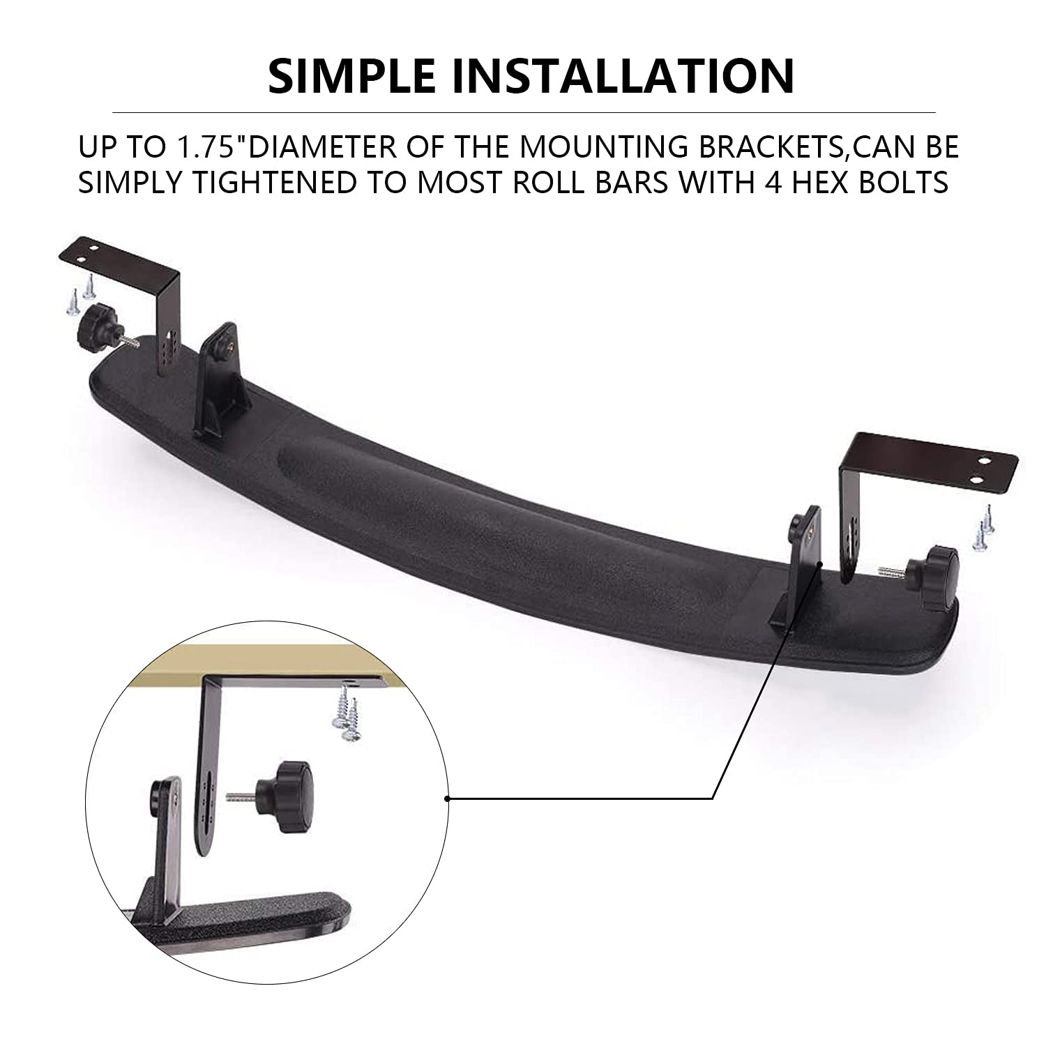 180 Degree Panoramic Golf Cart Rear View Mirror - Universal Fit, Anti-Glare (Black & White) for Enhanced Safety on Golf Courses & Neighborhood Streets