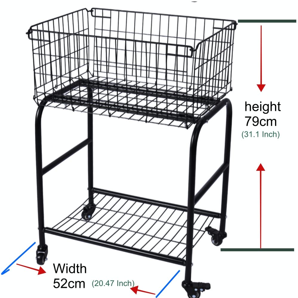 Foldable Rolling Laundry Hamper with 4 Smooth-Glide Wheels (2 Locking) - 31.1