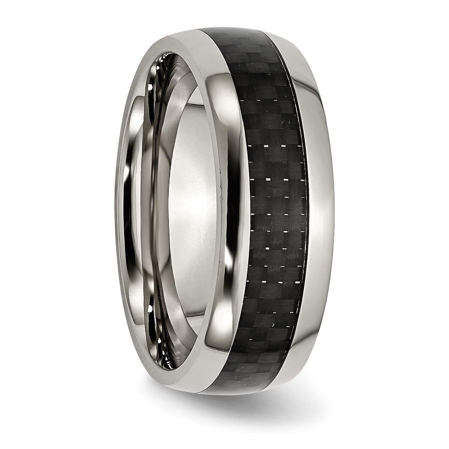 8mm Titanium Black Carbon Fiber Wedding Band Ring for Men - Durable & Stylish for Everyday Wear, Gifts, and Special Occasions