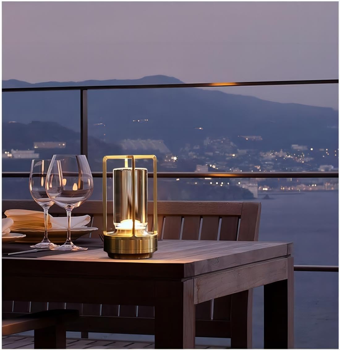 Lumisom Crystal Lantern Lamp - Touch Control Cordless LED Table Lamp with Metal Base, Nightstand Light for Bedroom Decor (Gold) | Perfect for Romantic Ambiance, Wedding Centerpiece & Cozy Home Lighting