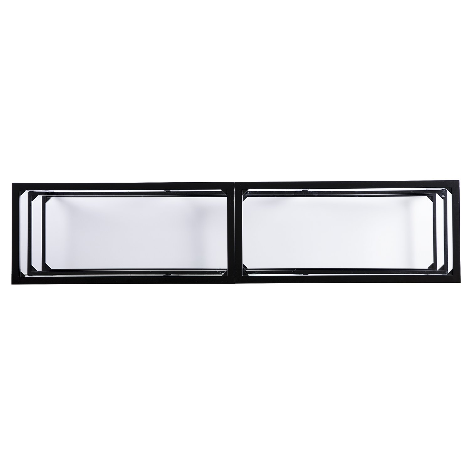 SEI Furniture Tyler Metal and Glass TV Stand - Transitional Style TV Console - Black Finish for Living Room, Bedroom, or Home Theater Setup