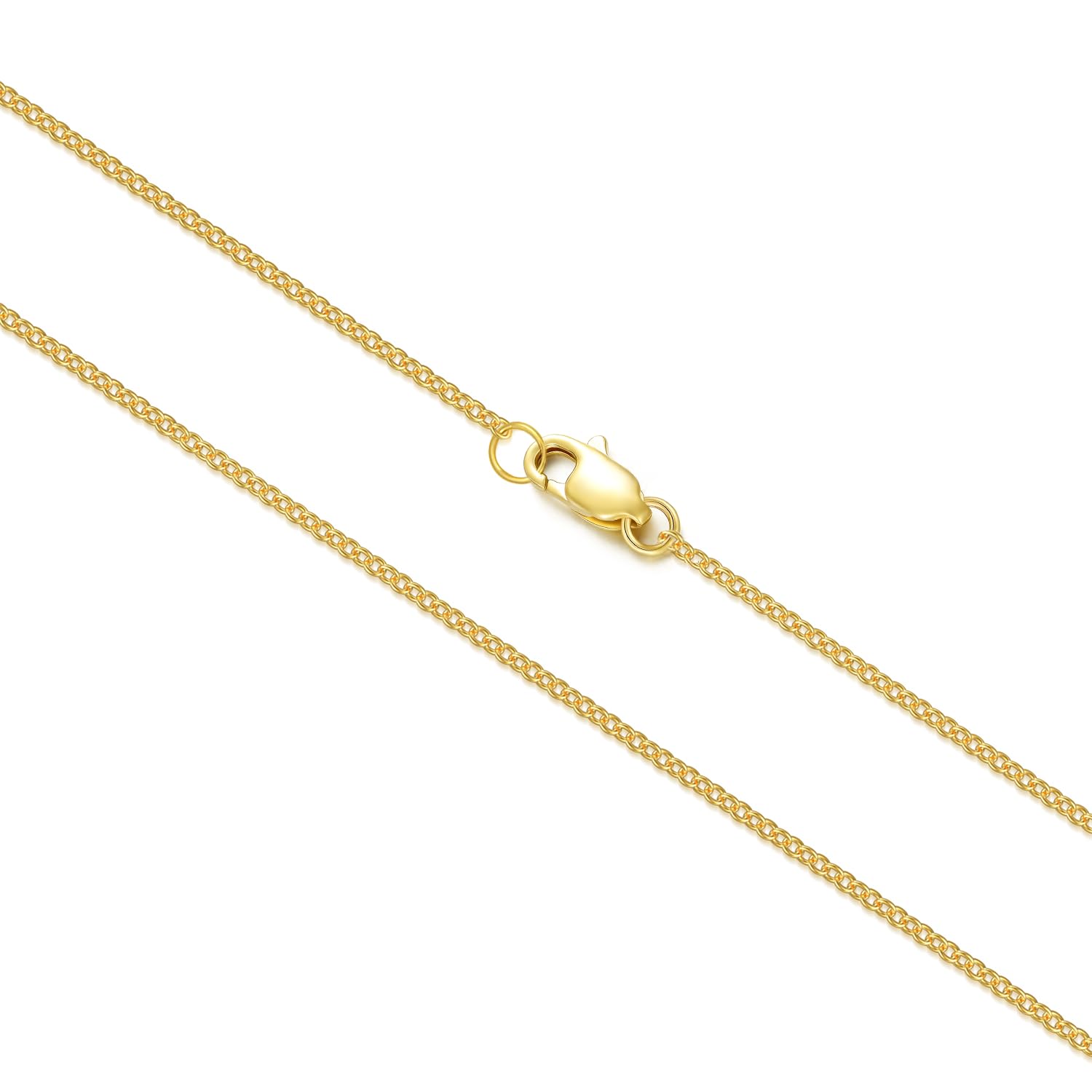 14K Yellow Gold Thin Chain Necklace for Women - 1mm/1.2mm/1.35mm Cable Chain Necklace in 14K Solid Gold - Durable & Strong 14-36 Inch Length - Perfect for Layering, Gift Giving & Everyday Elegance