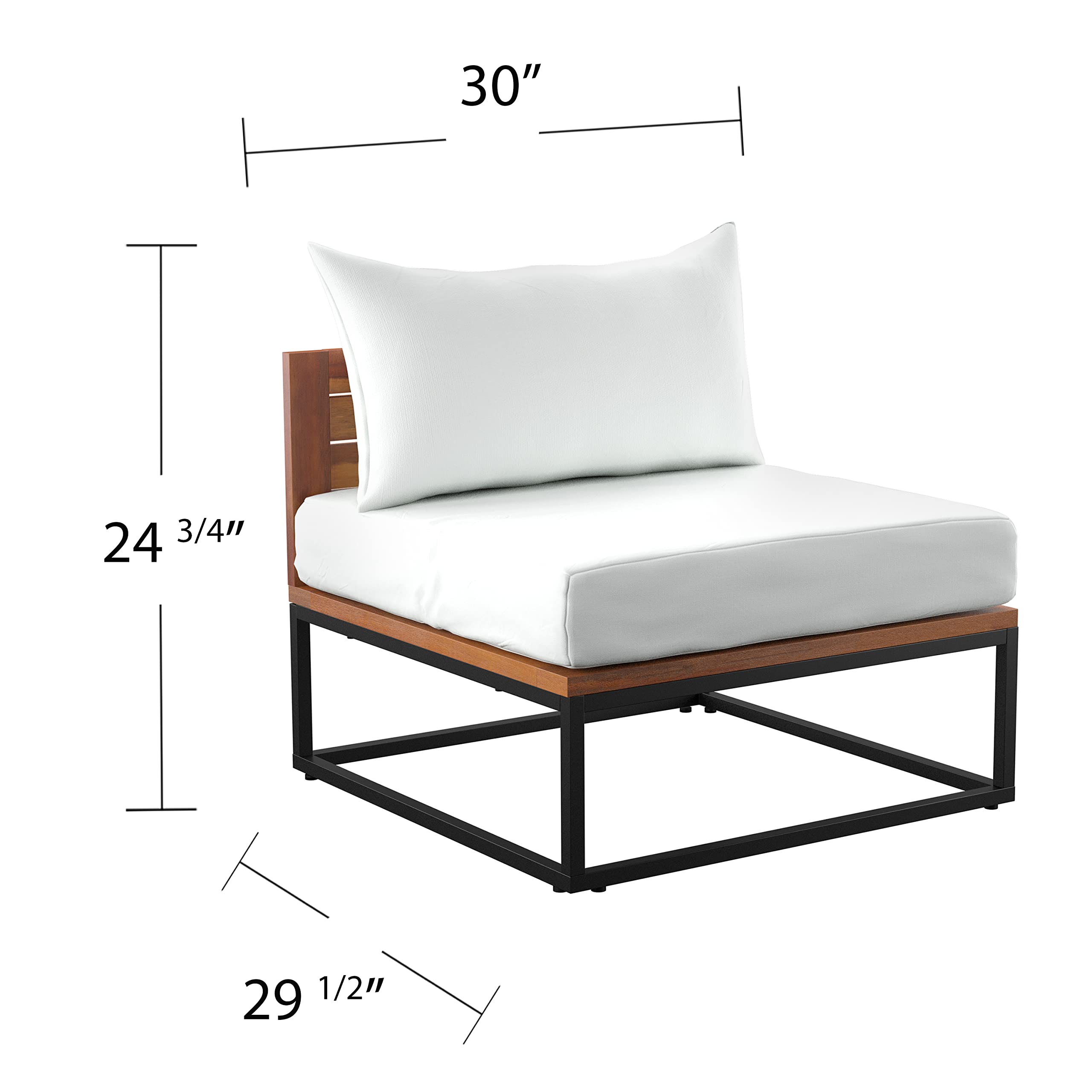 SEI Furniture Taradale Outdoor Patio Chair with Cushion - Weather-Resistant White Wicker Lounge Chair for Garden, Poolside, Deck & Backyard Relaxation