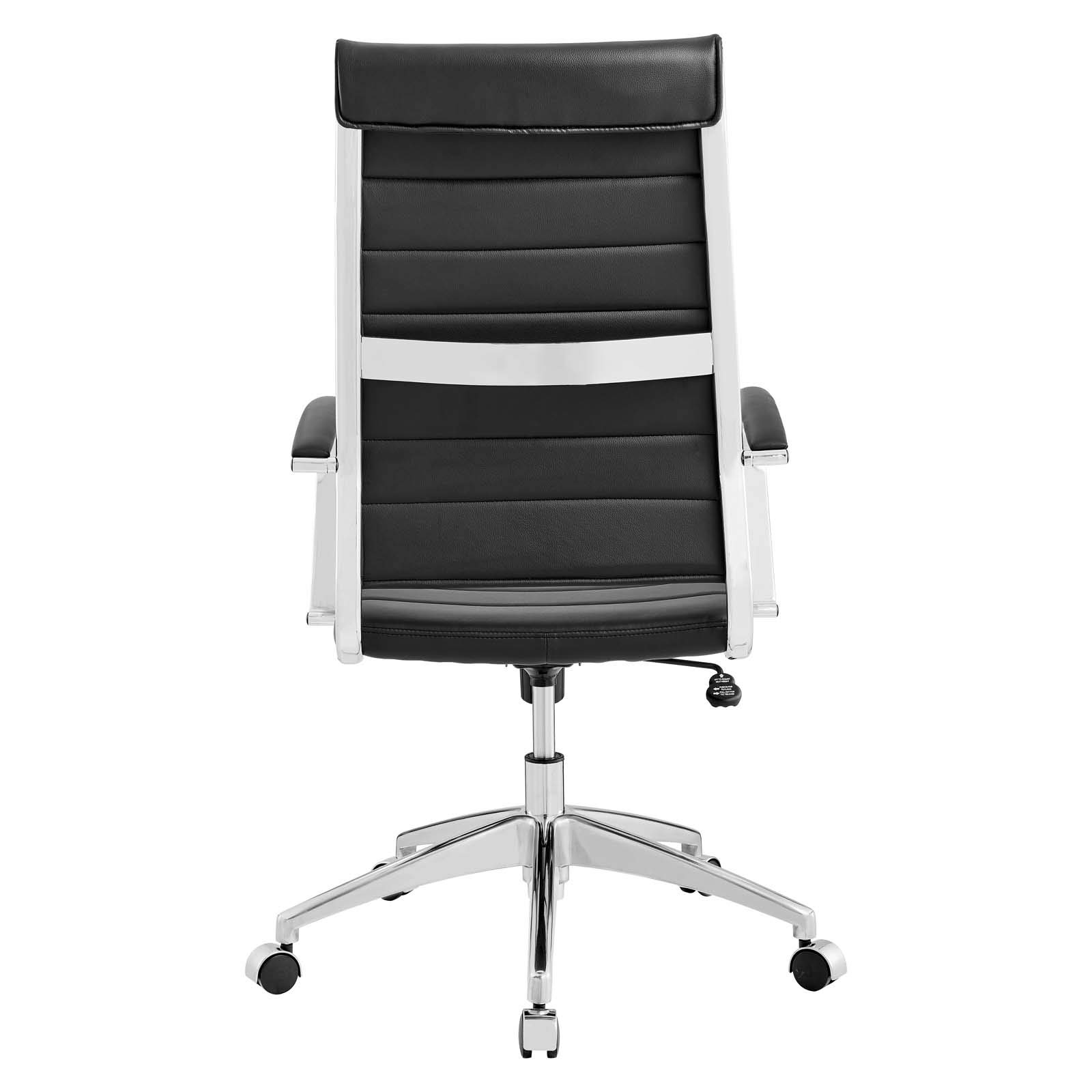 Modway Jive Ribbed High Back Executive Swivel Office Chair with Arms - Ergonomic Black Desk Chair for Home & Office Workspace, Conference Room, Gaming Setup