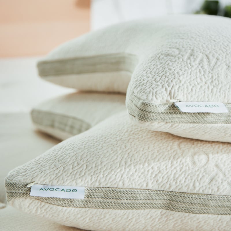 Organic Avocado Green Memory Foam Pillow for Neck Pain Relief - Eco-Friendly & Hypoallergenic - Perfect for Side, Back & Stomach Sleepers - Home & Travel Use