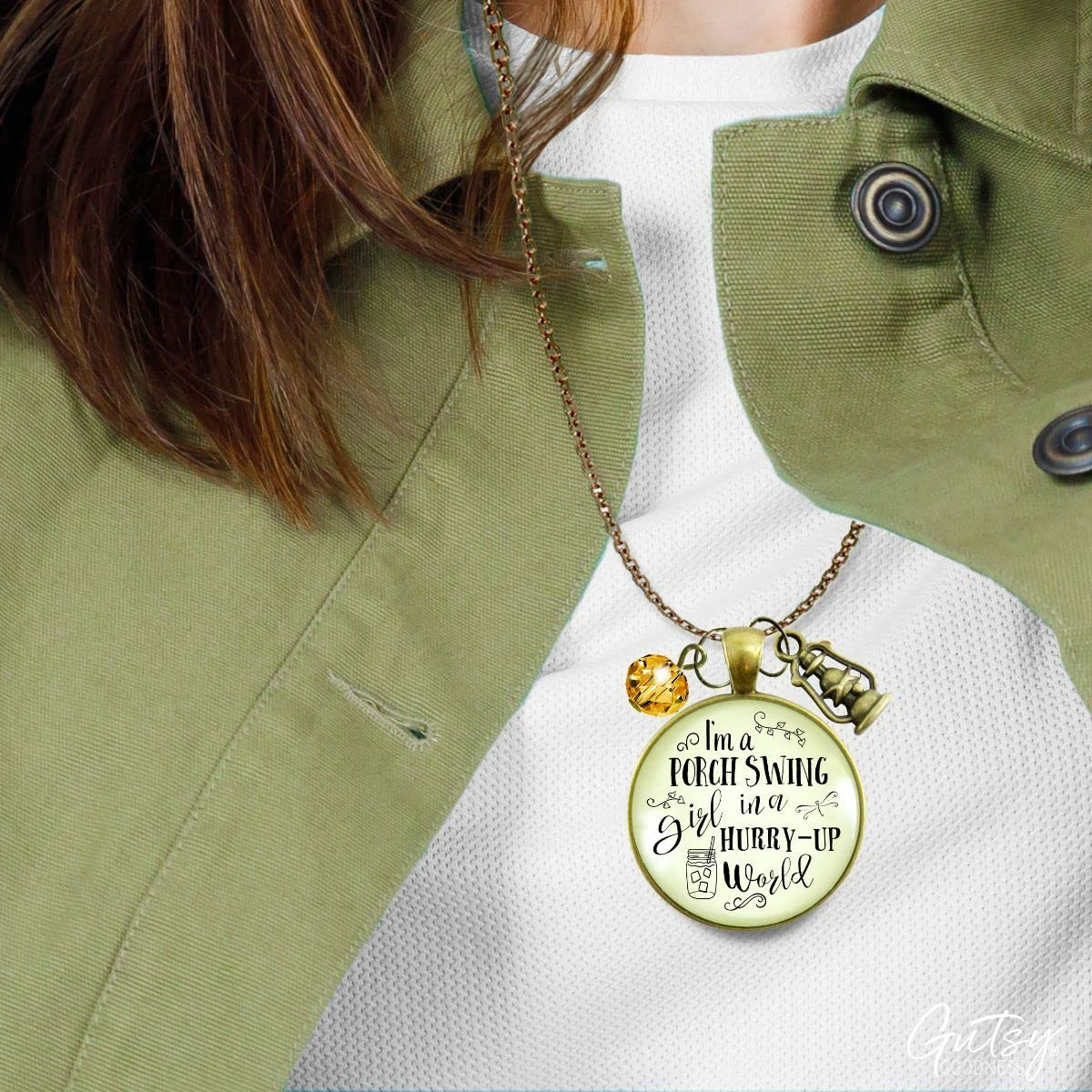 Porch Swing Country Necklace - Southern Style Jewelry with 36