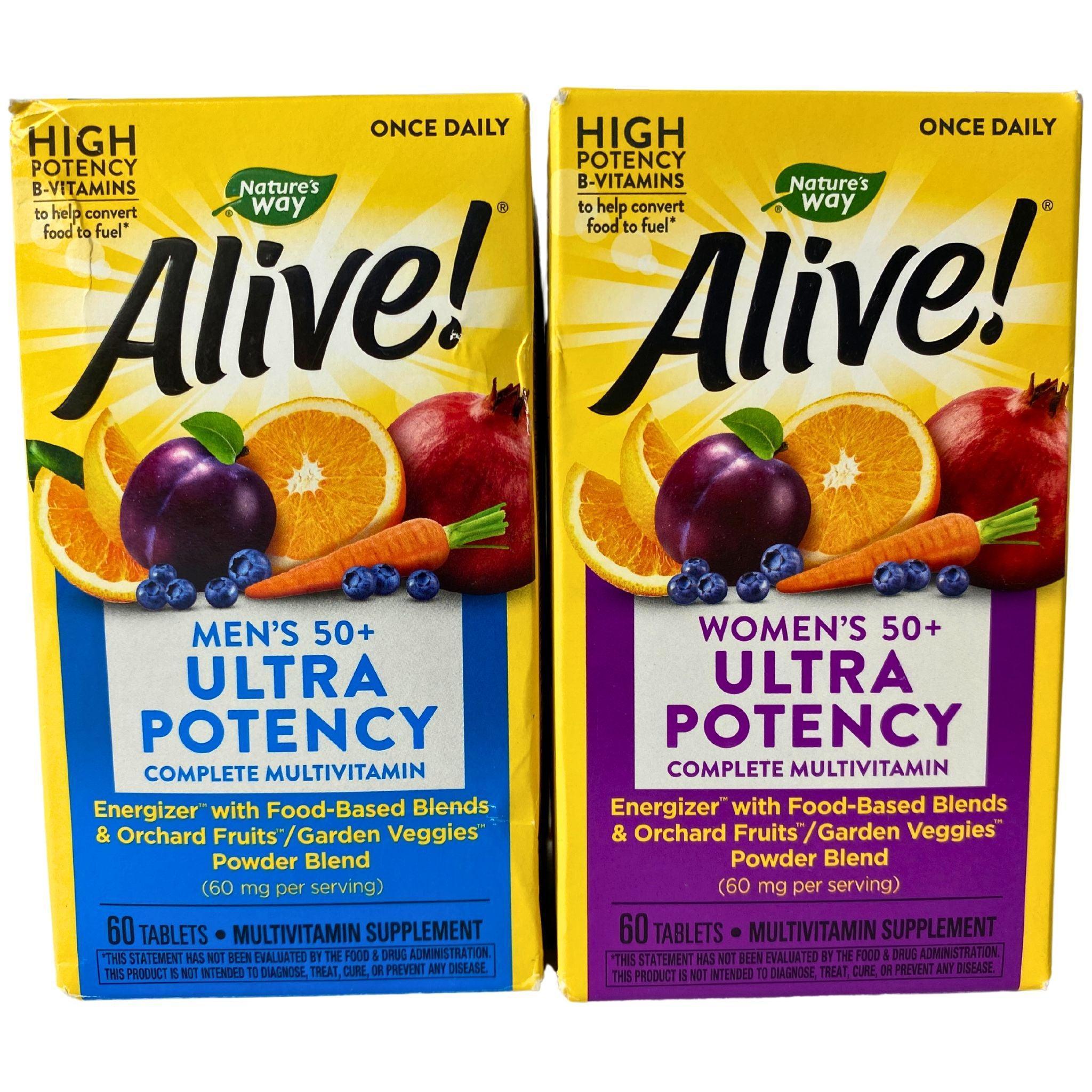 Alive! Ultra Potency Complete Multivitamin Supplement for Women & Men - 50+ Essential Vitamins & Minerals - 50 Count - Supports Energy, Immunity & Overall Health - Perfect for Active Lifestyles & Daily Wellness