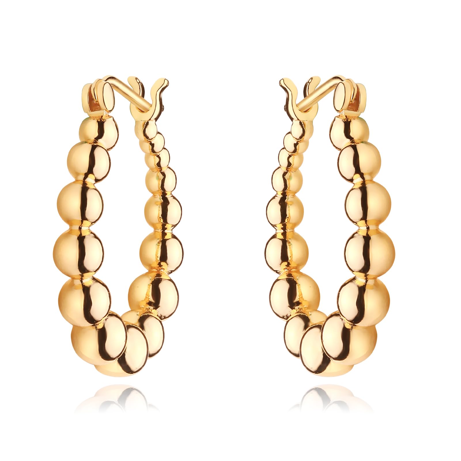 MEVECCO 18K Gold Plated Chunky Huggie Hoop Earrings for Women - Hypoallergenic Handmade Dainty Sleeper Hoops | Perfect for Everyday Wear, Parties & Gifts