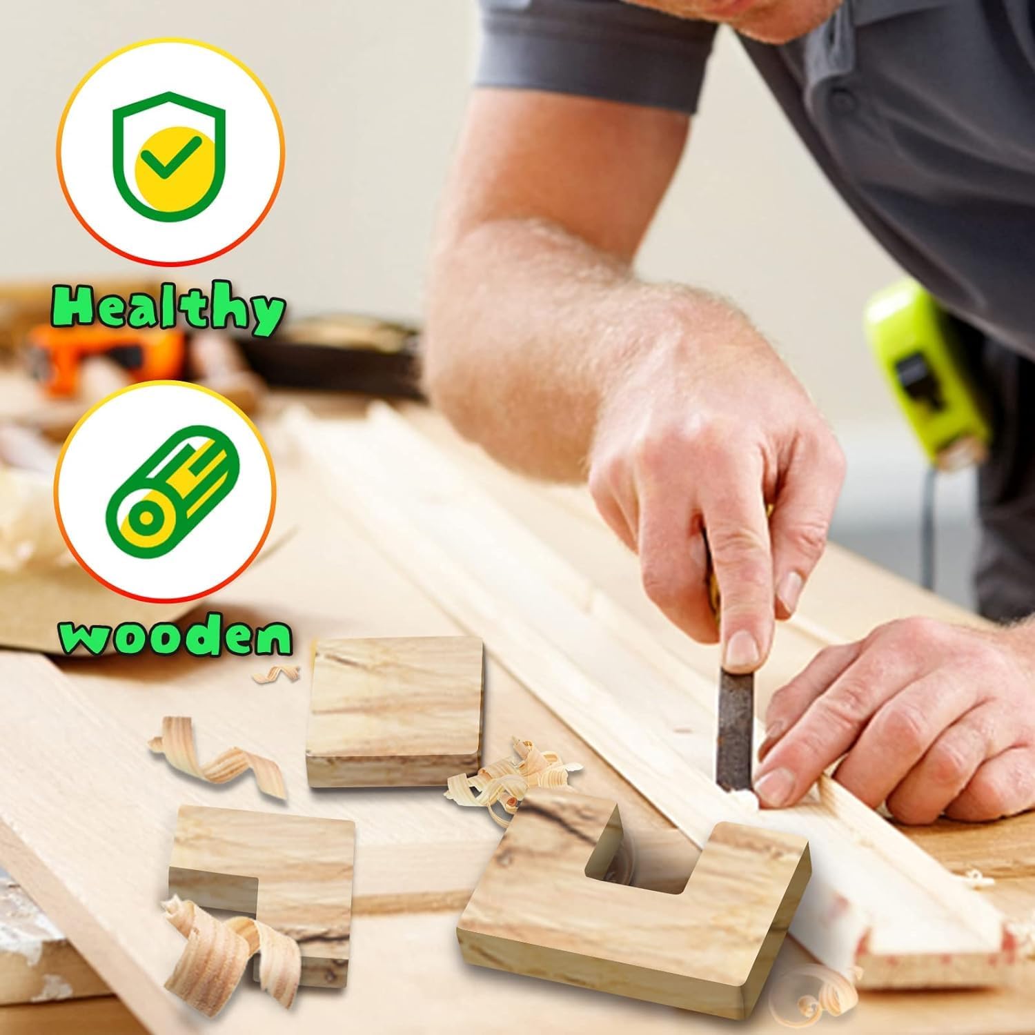 RIVOM 40pcs Wooden Intelligence Puzzle - Brain Teaser Games & Educational Building Blocks for Kids Ages 3-8 | Perfect STEM Learning Toy for Preschool & Classroom Activities
