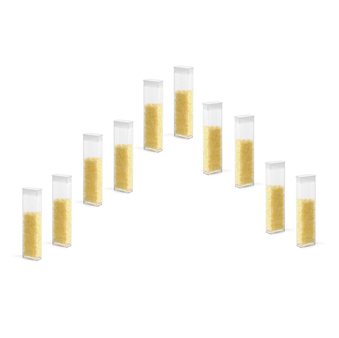 MagnaKoys® Clear PET Plastic Rectangular Tubes with Natural Cork Plugs - 4 inch & 6 inch Craft Vial Organizer Containers for DIY Projects, Bead Storage, Essential Oil Bottles & Laboratory Sample Organization (Pack of 10, 4