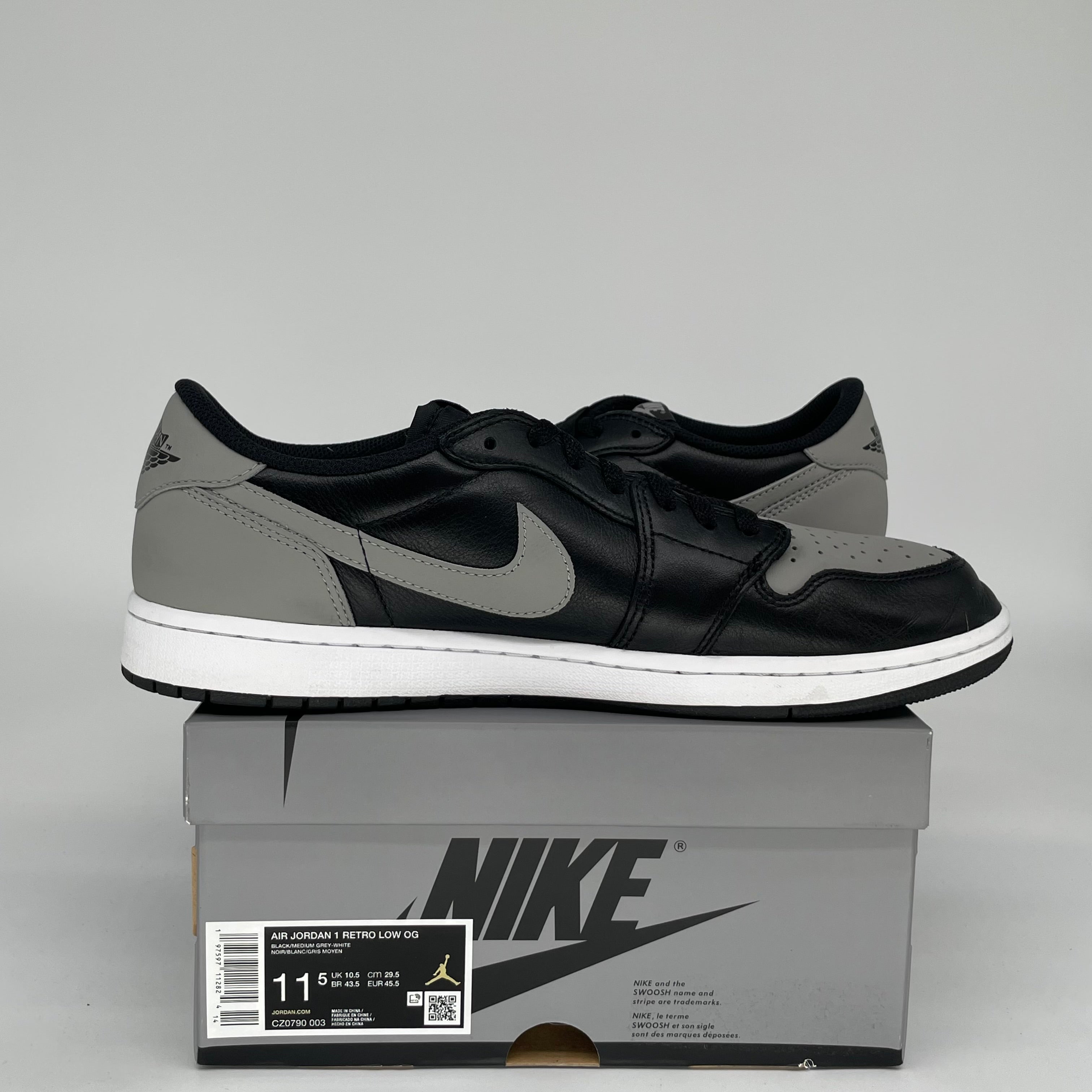Original Air Jordan 1 Low Shadow Men's Basketball Shoes Size 11.5 - CZ0790-003 | Casual Streetwear & Sneaker Collection for Urban Fashion