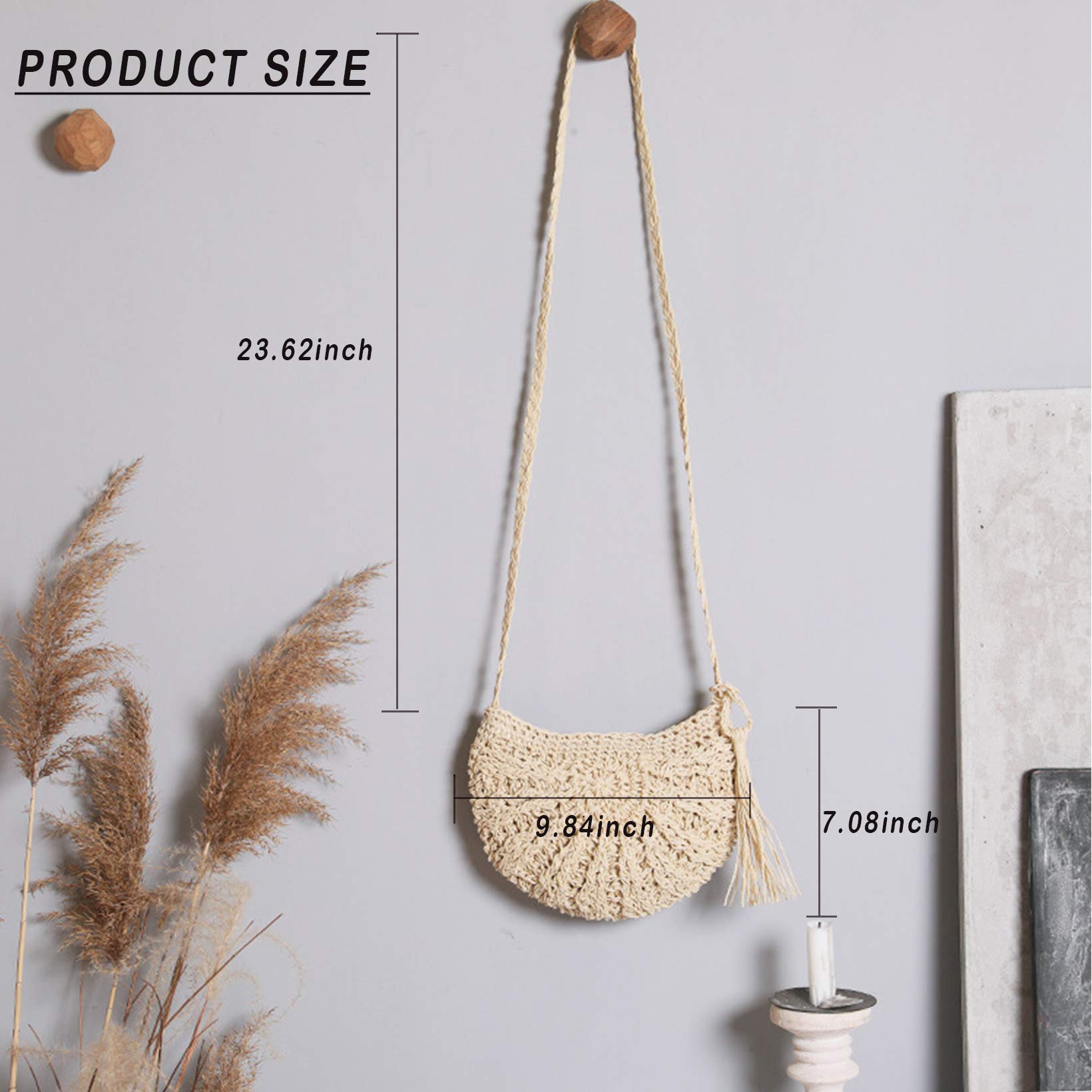 Women's Straw Crossbody Bag - Woven Straw Shoulder Purse for Summer Beach, Travel, and Casual Outings | Lightweight & Stylish Handbag