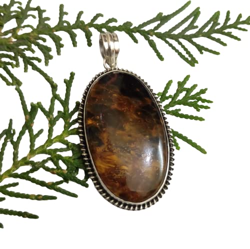 Unique Pietersite Pendant Necklace – Genuine Tempest Stone Gem in Sterling Silver – Unisex Vintage Jewelry Gift for Her/Him – Perfect for Special Occasions, Boho Fashion & Spiritual Healing