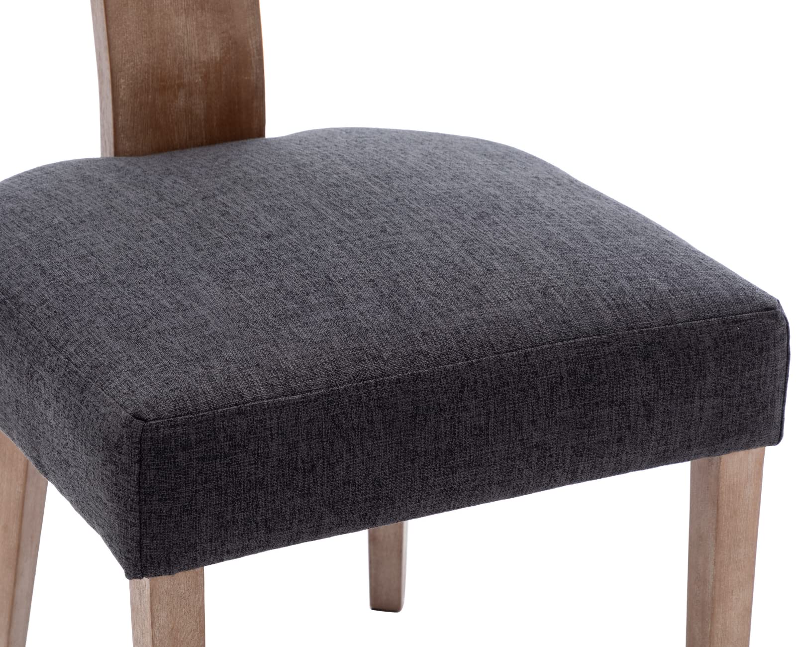 EALSON Mid Century Modern Dining Chairs Set of 2 - Linen Upholstered Kitchen Chairs with Wood Legs & Curved Back - Farmhouse Style Accent Chairs for Dining Room, Living Room or Kitchen - Charcoal Grey - Perfect for Farmhouse Decor, Small Spaces & Cozy Dining Areas