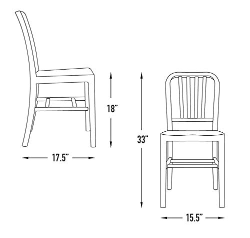 Laura Davidson Bryant Side Chairs Set of 2 - Lightweight Aluminum Dining & Office Chairs with Armrests, Commercial Grade, Black - Perfect for Restaurants, Cafes, and Home Workspaces