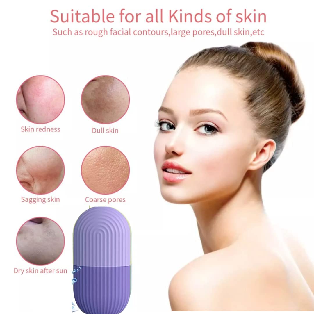 MASTANO Ice Face Roller for Skin Care - Reusable Silicone Facial Ice Roller with Cooling Eye Massager | Reduce Puffiness, Soothe Skin & Minimize Pores | Perfect for Morning Routine, Post-Workout & Spa Day Gifts for Women