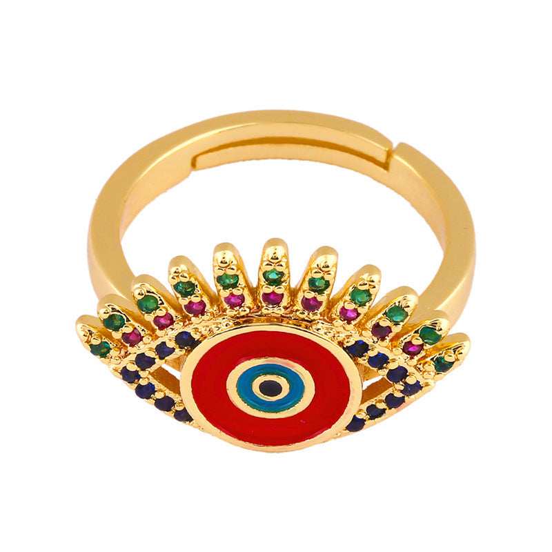Elegant Bronze Zirconium Eye Shape Ring for Women - Boho Chic Jewelry Gift for Valentine's Day, Anniversary & Special Occasions