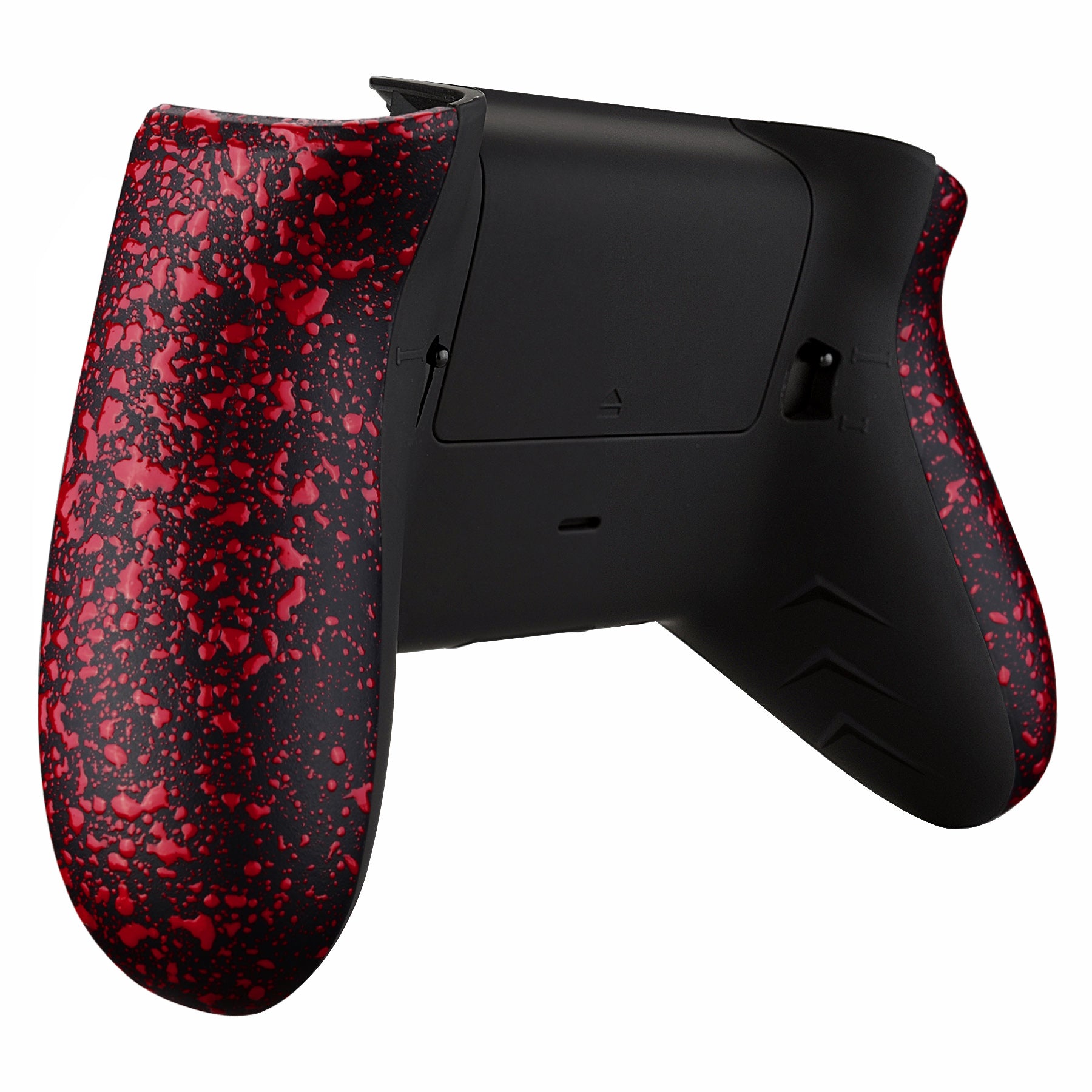 eXtremeRate Textured Red FlashShot Trigger Stop Bottom Shell Kit for Xbox One S & X Controller - Redesigned Back Shell, Handle Grips & Dual Trigger Locks (Model 1708 X1GZ005) | Enhanced Gaming Performance for FPS & Competitive Play