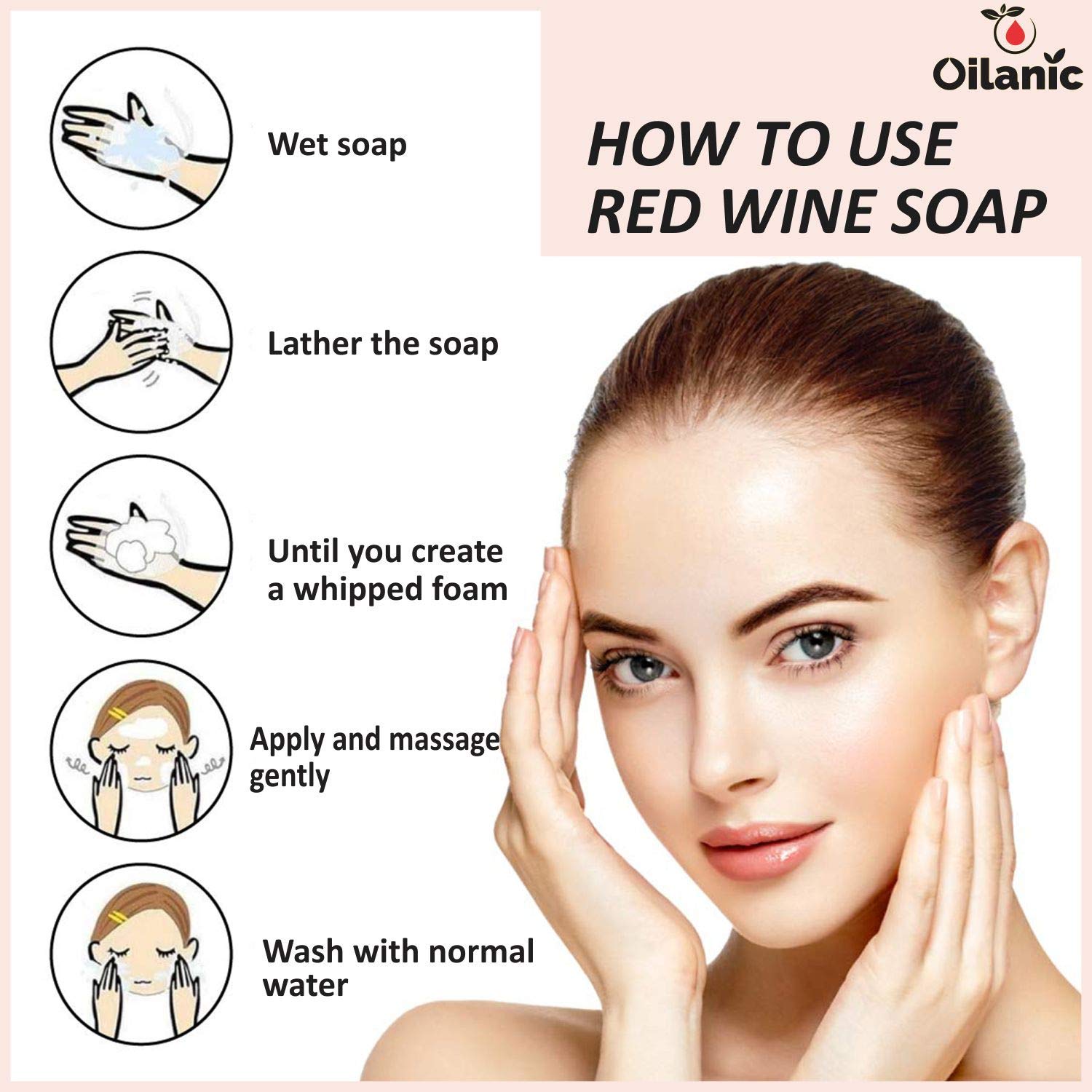 Oilanic Red Wine Soap Bar for Face & Body - Natural Skincare Gift Set (4 x 100g) - Perfect for Dry Skin, Acne & Anti-Aging - Ideal for Spa, Bath & Shower