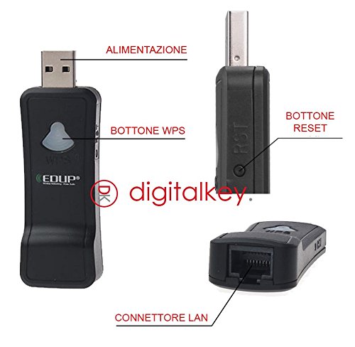 EDUP EP-2911 Universal Wireless TV Network Adapter - USB WiFi Dongle for Smart TVs, HDTV, Streaming Devices | Fast 2.4GHz WiFi Connection | Plug & Play Setup (Black) | Perfect for Netflix, Hulu, YouTube Streaming