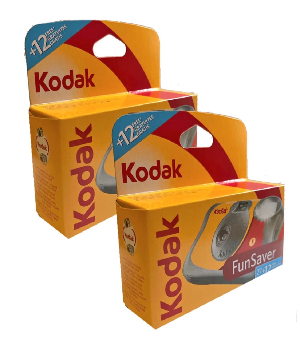 KODAK Fun Saver Disposable Camera - 27+12 Exposures, ISO 800 Film - Perfect for Weddings, Parties & Travel Photography - Capture Memories Instantly