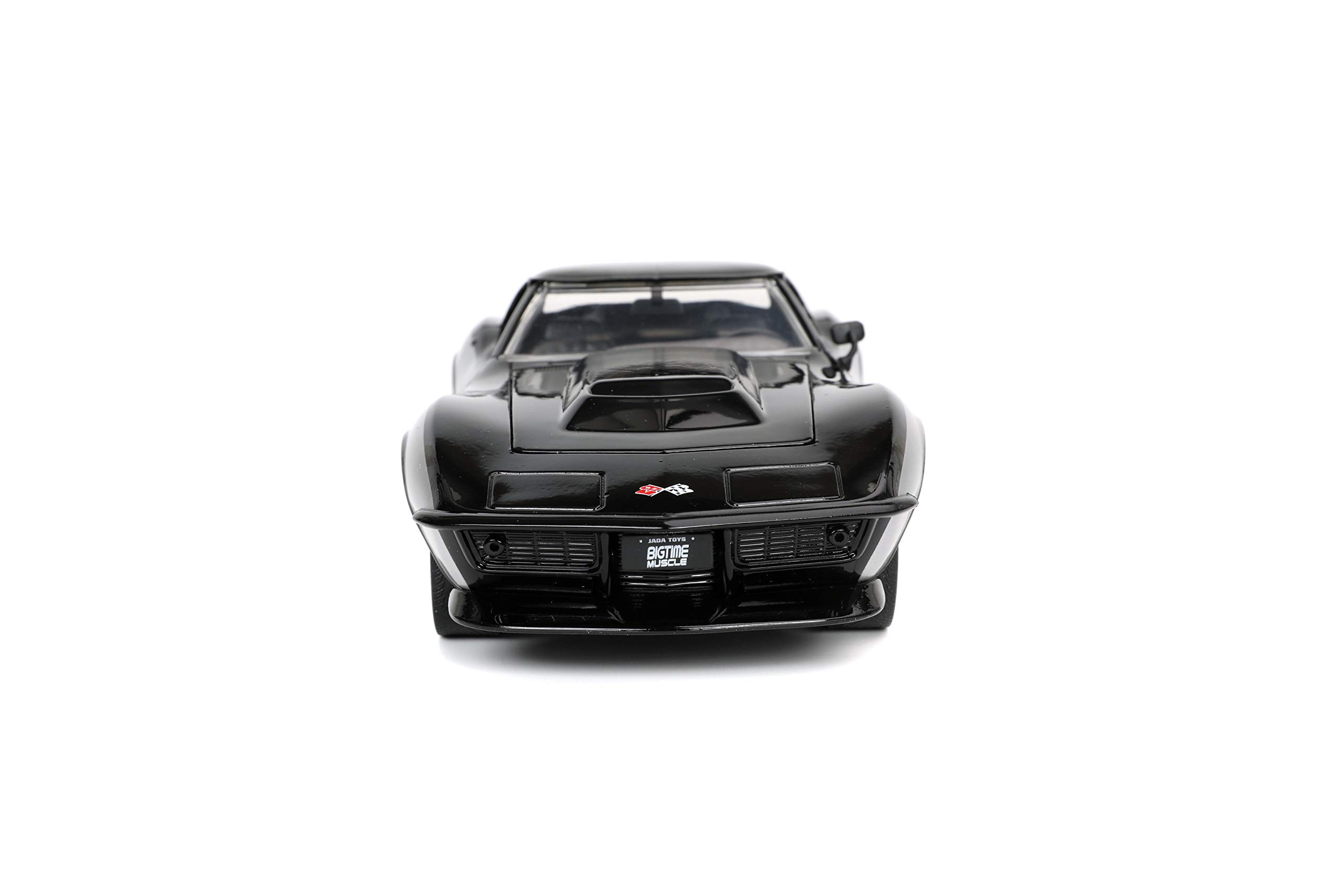 Jada Toys Bigtime Muscle 1:24 Scale 1969 Chevy Corvette Stingray Die-Cast Model Car - Black Collectible Vehicle for Kids & Adults | Perfect for Display, Gift Giving & Car Enthusiast Collections