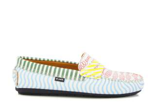 Atlanta Moccasin Boys & Girls Original 032 Penny Loafers - Wave Blue Print | Comfortable School Shoes for Kids, Casual Wear & Special Occasions