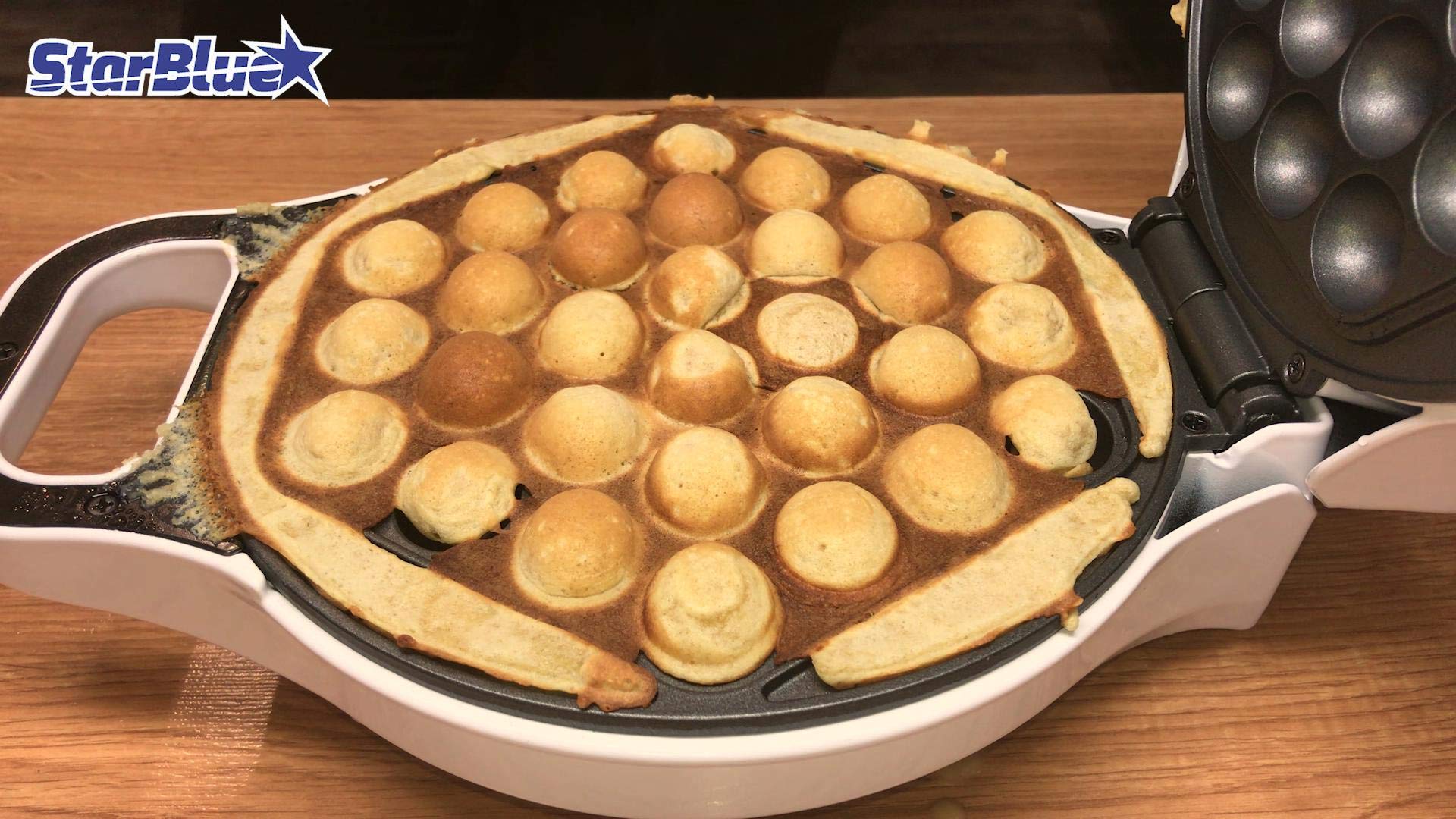 StarBlue Hong Kong Egg Waffle Maker Machine - Bubble Waffle Maker with Non-Stick Surface - Makes Authentic Hong Kong Style Waffles in 5 Minutes - Perfect Gift Idea for Home, Cafe, or Party Use - European Plug