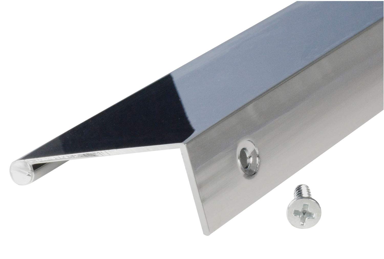 CKP Brand 20-Inch Back Mount Finger Edge Pull - Polished Chrome (10 Pack) - Perfect for Cabinet, Drawer & Furniture Hardware Installation