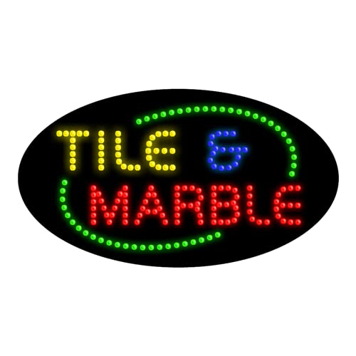 Tile & Marble LED Dot Sign #24486 - Modern Illuminated Home Decor for Kitchen, Bathroom & Bar