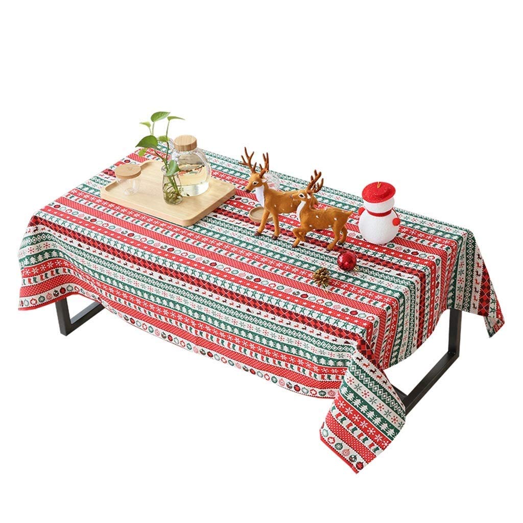 Bohemian Tablecloth for Rectangle Tables - Heavyweight Cotton Linen Boho Style Table Cover for Kitchen & Dining Decor - Perfect for Farmhouse, Outdoor Picnics & Boho-Themed Parties