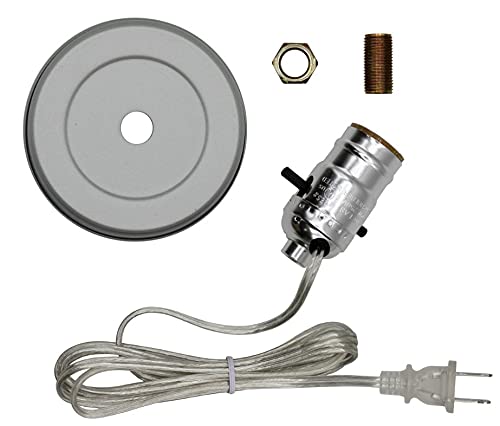 DIY Mason Jar Lamp Making Kit - Pre-Wired Canning Jar Light Conversion with Silver Lid & Socket | Creative Home Decor, Gift Idea for Craft Lovers, Perfect for Bedroom, Living Room or Patio Lighting